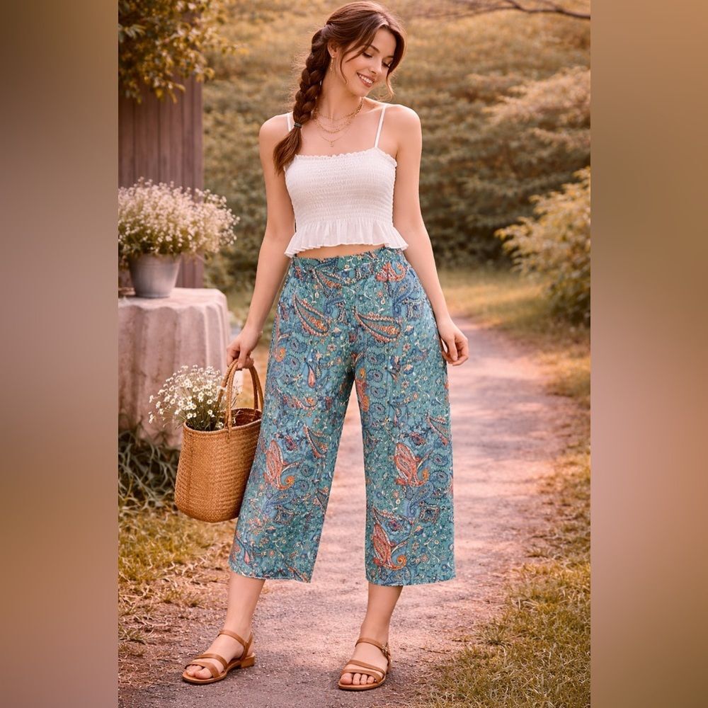 Cato EST. 1946 Palazzo Wide Leg Pant Paisley Print Woman Size 14-16W